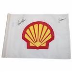 Arnold Palmer & Jack Nicklaus Dual Signed Shell Course Flag JSA ALOA
