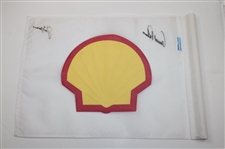 Arnold Palmer & Jack Nicklaus Dual Signed Shell Course Flag JSA ALOA