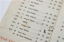 1960 Masters Tournament Saturday Pairing Sheet - Arnold Palmer Winner