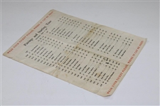 1960 Masters Tournament Saturday Pairing Sheet - Arnold Palmer Winner