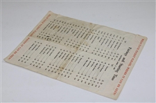 1960 Masters Tournament Saturday Pairing Sheet - Arnold Palmer Winner