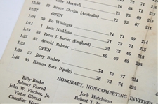 1964 Masters Tournament Sunday Pairing Sheet - Arnold Palmer Winner