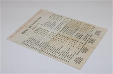 1964 Masters Tournament Sunday Pairing Sheet - Arnold Palmer Winner