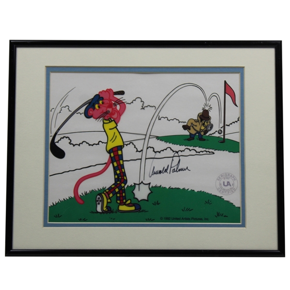 Arnold Palmer Signed Pink Panther Golfing Serigraph - Framed JSA ALOA