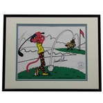 Arnold Palmer Signed Pink Panther Golfing Serigraph - Framed JSA ALOA