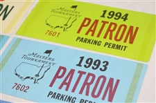 Lot of Masters Tournament Patron Parking Permits and Publications & Videos Booklets