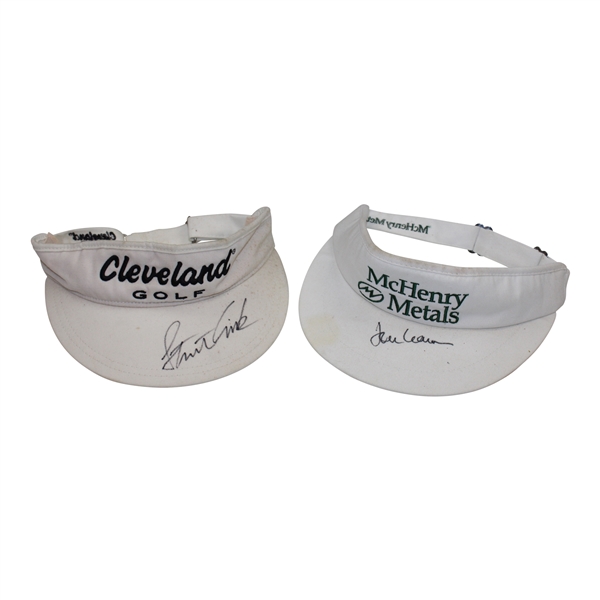 Stewart Cink & Tommy Aaron Signed Visors JSA ALOA