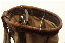 Spalding Canvas & Brown Leather Golf Bag