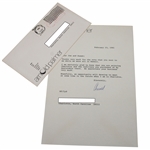 Arnold Palmer Signed Letter to Joe & Susan Panko w/Arnold Palmer Letterhead & Envelope JSA ALOA
