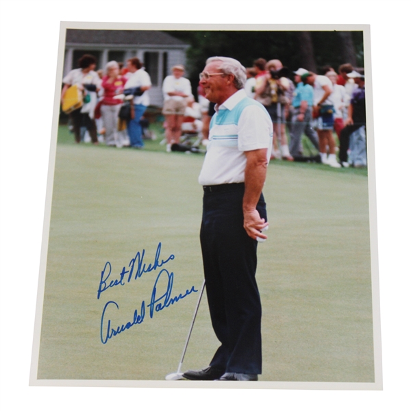 Arnold Palmer Signed Photo at Augusta National Inscribed Best Wishes JSA ALOA