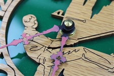 Laser Cut Wood Decor Golf Themed Battery Wall Clock