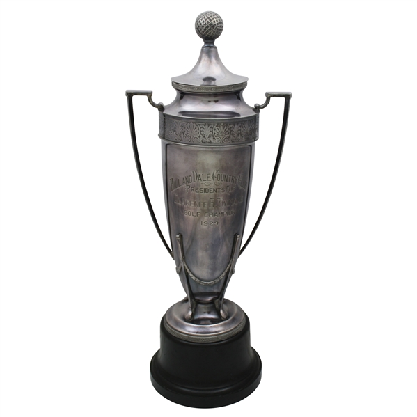1929 Hill and Dale Country Club Presidents Cup Golf Champion Trophy w/Lid