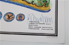 Pebble Beach Golf Links James P Izatt Topographical Print