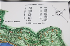 Pebble Beach Golf Links James P Izatt Topographical Print