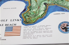 Pebble Beach Golf Links James P Izatt Topographical Print