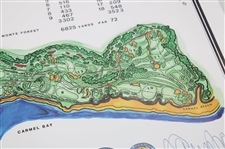Pebble Beach Golf Links James P Izatt Topographical Print