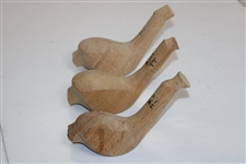 Three (3) Persimmon Unfinished Wood Heads