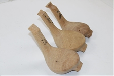 Three (3) Persimmon Unfinished Wood Heads