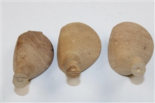 Three (3) Persimmon Unfinished Wood Heads
