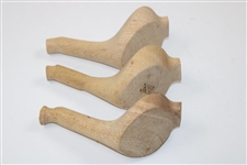 Three (3) Persimmon Unfinished Wood Heads