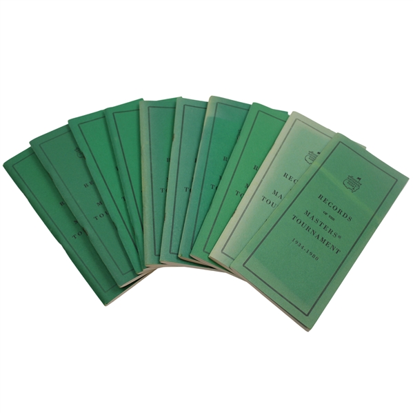 1980-1989 Records of the Masters Tournament Booklets - Ten (10)