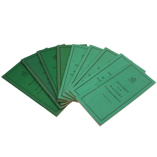 1970-1977 & 1979 Records of the Masters Tournament Booklets - Nine (9)