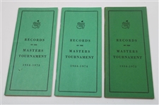 1970-1977 & 1979 Records of the Masters Tournament Booklets - Nine (9)