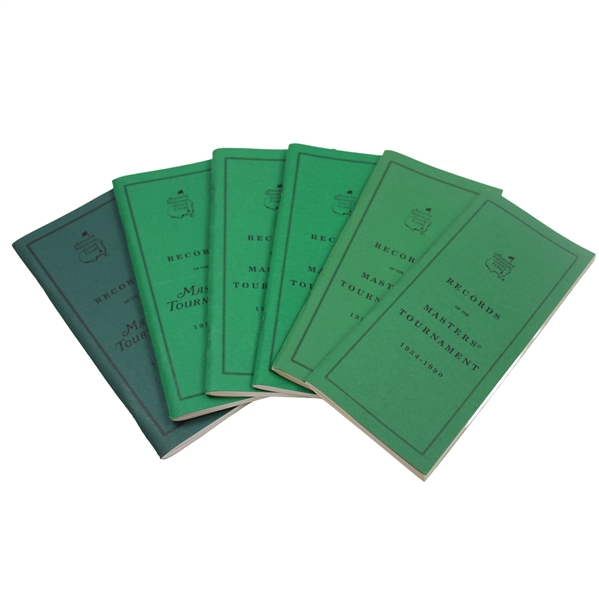 1990-1995 Records of the Masters Tournament Booklets - Six (6)