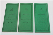 1990-1995 Records of the Masters Tournament Booklets - Six (6)