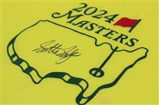 Scottie Scheffler Signed 2024 Masters Embroidered Flag JSA ALOA