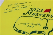 Jim Nantz Signed 2023 Masters Flag w/'A Tradition Unlike Any Other' Embroidered Flag JSA ALOA