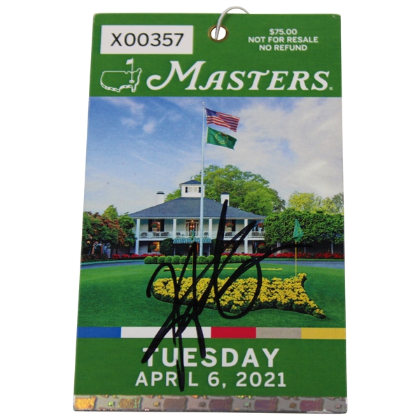 Hideki Matsuyama Signed 2021 Masters Tuesday Ticket #X00357 JSA #CB69460