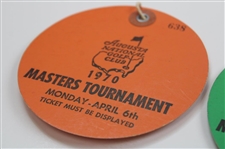 1970 Masters Tournament Monday, Tuesday & Wednesday Practice Rd Tickets - Billy Casper Winner