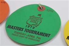 1970 Masters Tournament Monday, Tuesday & Wednesday Practice Rd Tickets - Billy Casper Winner