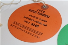 1970 Masters Tournament Monday, Tuesday & Wednesday Practice Rd Tickets - Billy Casper Winner