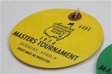 1974 Masters Tournament Tuesday & Wednesday Practice Rd Tickets - Gary Player Winner