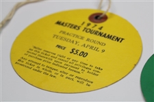 1974 Masters Tournament Tuesday & Wednesday Practice Rd Tickets - Gary Player Winner
