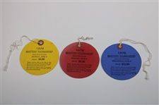 1978 Masters Tournament Monday, Tuesday & Wednesday Practice Rd Tickets - Gary Player Winner