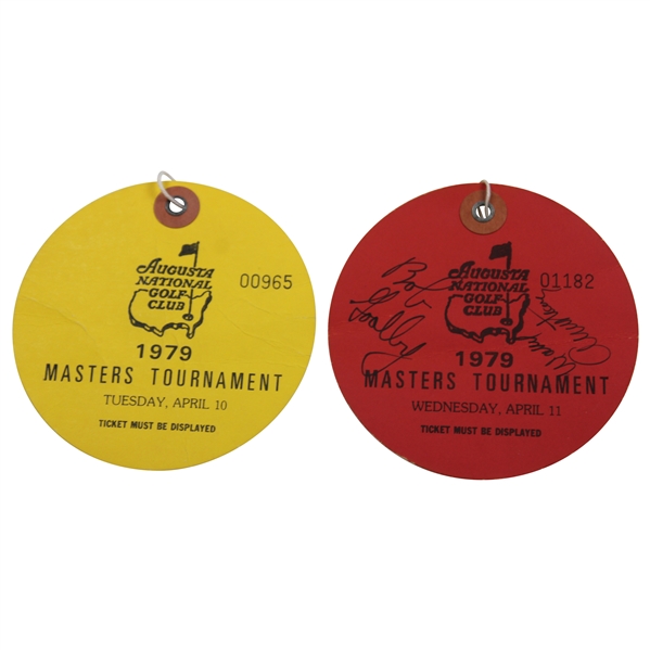 1979 Masters Tournament Tuesday & Wednesday Practice Rd Tickets - Fuzzy Zoeller Winner
