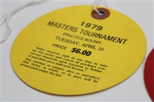 1979 Masters Tournament Tuesday & Wednesday Practice Rd Tickets - Fuzzy Zoeller Winner