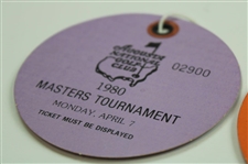 1980 Masters Tournament Monday, Tuesday & Wednesday Practice Rd Tickets - Seve Ballesteros Winner