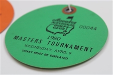 1980 Masters Tournament Monday, Tuesday & Wednesday Practice Rd Tickets - Seve Ballesteros Winner