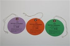 1980 Masters Tournament Monday, Tuesday & Wednesday Practice Rd Tickets - Seve Ballesteros Winner