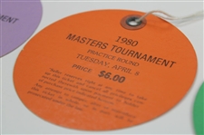 1980 Masters Tournament Monday, Tuesday & Wednesday Practice Rd Tickets - Seve Ballesteros Winner