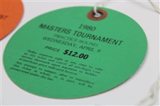 1980 Masters Tournament Monday, Tuesday & Wednesday Practice Rd Tickets - Seve Ballesteros Winner