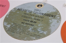 1981 Masters Tournament Monday, Tuesday & Wednesday Practice Rd Tickets - Tom Watson Winner