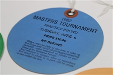 1982 Masters Tournament Monday, Tuesday & Wednesday Practice Rd Tickets - Craig Stadler Winner