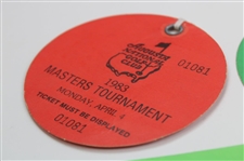 1983 Masters Tournament Monday, Tuesday & Wednesday Practice Rd Tickets - Seve Ballesteros Winner