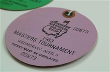 1983 Masters Tournament Monday, Tuesday & Wednesday Practice Rd Tickets - Seve Ballesteros Winner