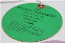 1983 Masters Tournament Monday, Tuesday & Wednesday Practice Rd Tickets - Seve Ballesteros Winner